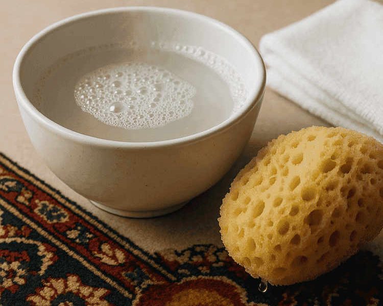 از بین بردن لکه روغن روی فرش با مایع